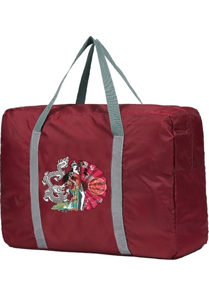 5SAMURAI017 Adam Kadınlar Için Büyük Kapasiteli Moda Seyahat Çantası Hafta Sonu Çantası Samurai Baskı Seyahat Bagaj Çantaları Spor Çantaları Gecelik Tote (Yurt Dışından)