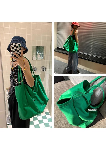 Stil 8 2022 Yeni Retro Moda Basit Mektup Baskı Kanvas Çanta Taşınabilir Büyük Kapasiteli Alışveriş Çantası Tatil Plaj Kova Çantası (Yurt Dışından) indirimleri