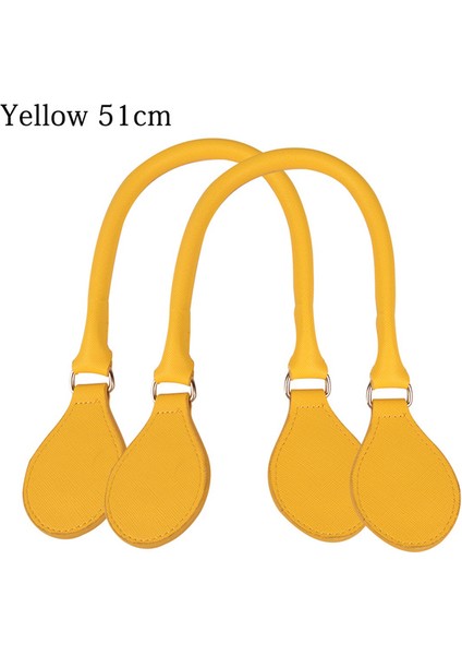 Sarı 51 cm Tanqu Deri Muhtasar Yuvarlak Kemer Kolu D Toka Damla Şehir Chic Obag Sepet Kova Klasik Mini Kadın Çanta O Çanta (Yurt Dışından)