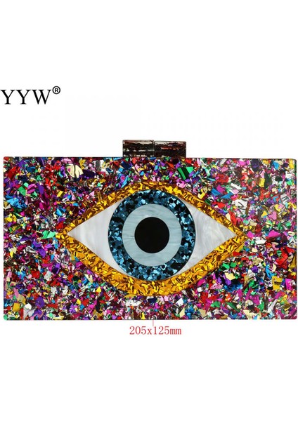 Gül Patchwork Glitter Nazar Akrilik Çanta Pvc Plastik Kutu Manşonlar Zincir Shouler Çanta Seyahat Akşam Çanta Kadın Crossbody Çanta (Yurt Dışından) modelleri