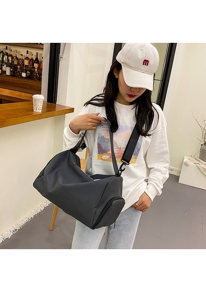 Donanma Kadın Seyahat Çantaları Moda Büyük Kapasiteli Omuz Çantası Kadın Yüzmek Spor Yoga Spor Çanta Yüksek Kapasiteli Ayakkabı-Bit Depolama Paketi (Yurt Dışından) fırsatları