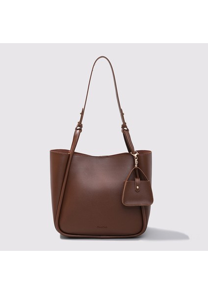 Çikolata Maxdutti Moda Tote Çanta Basit Deri Banliyö Çantası Kadın Yüksek Kaliteli Büyük Kapasiteli (Yurt Dışından)