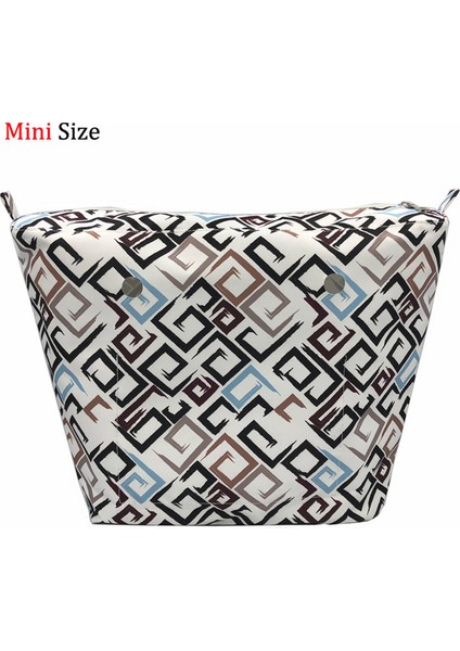 Mini 20 Klasik Mini Çiçekli Sınır Astarı Renkli Baskı Iç Fermuarlı Cebi O Çantası Için Obag Iç Su Geçirmez Kaplamalı Çanta Ekle (Yurt Dışından)