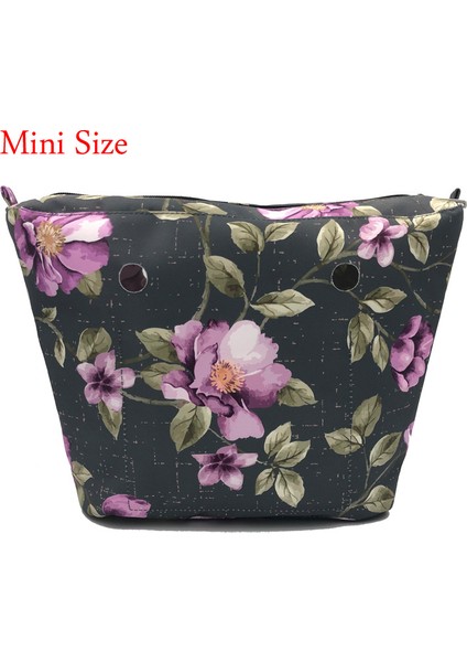 Mini 20 Klasik Mini Çiçekli Sınır Astarı Renkli Baskı Iç Fermuarlı Cebi O Çantası Için Obag Iç Su Geçirmez Kaplamalı Çanta Ekle (Yurt Dışından)
