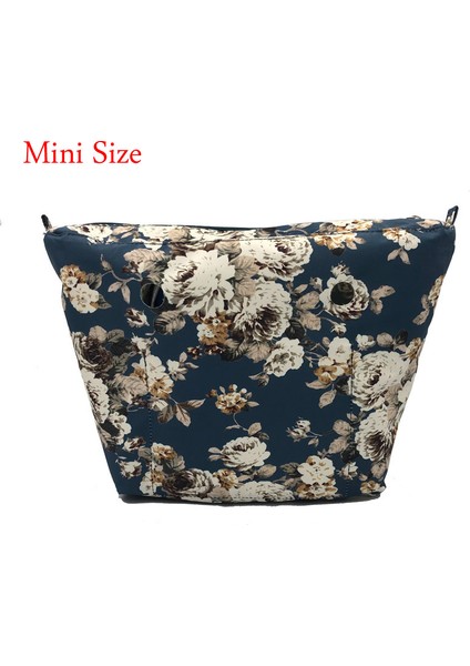 Mini 20 Klasik Mini Çiçekli Sınır Astarı Renkli Baskı Iç Fermuarlı Cebi O Çantası Için Obag Iç Su Geçirmez Kaplamalı Çanta Ekle (Yurt Dışından)