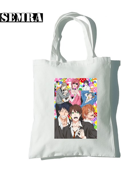 B2069-24 Yarichin Kulübü Tuval Vintage Rahat Hip Hop Harajuku Kadın Japon Animesi Çantası Büyük Kapasiteli Alışveriş Çantası Karikatür Omuz Çantaları (Yurt Dışından) fırsatları