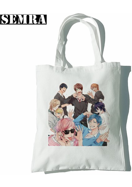 B2069-24 Yarichin Kulübü Tuval Vintage Rahat Hip Hop Harajuku Kadın Japon Animesi Çantası Büyük Kapasiteli Alışveriş Çantası Karikatür Omuz Çantaları (Yurt Dışından) indirimleri