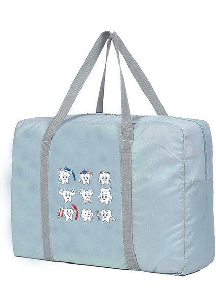 5TEETH015 Büyük Kapasiteli Seyahat Çantası Unisex Organizatörler Katlanabilir Bagaj Çantaları Giysi Saklama Spor Çantası Taşıma Çantaları Diş Serisi (Yurt Dışından)