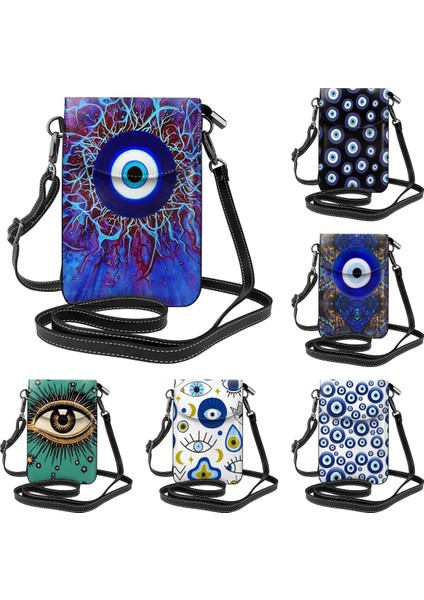12 Yunan Türk Nazar Kadın Cep Telefonu Çanta Deri Crossbody Çanta Mini Omuzdan Askili Çanta Kartlıklı Cüzdan (Yurt Dışından) fiyatları