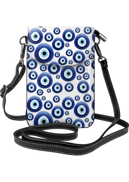 12 Yunan Türk Nazar Kadın Cep Telefonu Çanta Deri Crossbody Çanta Mini Omuzdan Askili Çanta Kartlıklı Cüzdan (Yurt Dışından) fırsatları