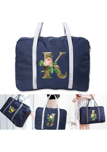 5 Altın Çiçek x Katlanabilir Seyahat Çantaları Büyük Kapasiteli Unisex Bagaj Çantaları Erkek Seyahat Çantaları Giyim Bagaj Çantası Altın Çiçek Mektubu Deseni (Yurt Dışından) indirimleri