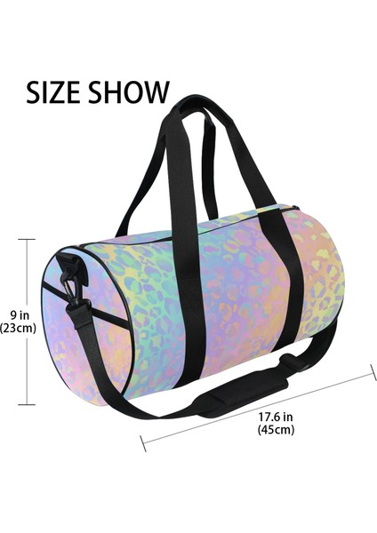 01 Bayan Spor Çantası Spor Fitness Çanta Gökkuşağı Leopar Antrenman Ayakkabısı Çantası Seyahat Islak ve Kuru Yoga Minderi Sac De Sport Mochila Sporttas (Yurt Dışından) modelleri