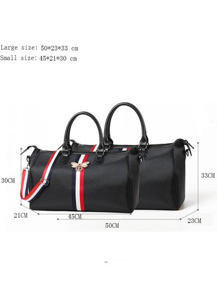 Siyah Küçük Marka Seyahat Çantası Su Geçirmez Büyük Kapasiteli El Bagajı Seyahat Arı Çantası Moda Kadın Hafta Sonu Seyahat Çantası Spor Spor Çantası (Yurt Dışından) fırsatları