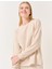 Bej Bisiklet Yaka Uzun Kollu Oversize Sweatshirt 2