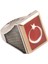 Vog Ay Yıldız Bayrak Motif Yanı Nokta Desen 925 Ayar Gümüş Erkek Yüzük 3