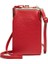 Kırmızı 2023 Mini Kadın Omuz Yumuşak Pu Deri Telefon Crossbody Kadın Fermuar Debriyaj Kadın Küçük Messenger Çantası (Yurt Dışından) 1