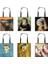 Cat-13 Komik Kedi Cosplay Mona Lisa Baskı Kadın Yağlıboya Kedi Tote Yüksek Kapasiteli Tuval Kadın Alışveriş Çantası (Yurt Dışından) 3