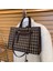 Houndstooth Casual Bez Kadın Için Bahar Tasarımcısı Büyük Omuz Kadın Shopper Seyahat SG246 Çantası (Yurt Dışından) 1