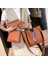 Kırmızı Casual Tote Perçin Kadın Tek Omuz Pu Yumuşak Crossbody Kadın Ünlü Çantası (Yurt Dışından) 3