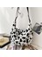Desen Ins Kadın Zebra Desen Mini Omuz Kadın Kış Peluş Koltukaltı Leopar Zebra Desen Kabarık Bez Çantası (Yurt Dışından) 1