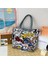 Gösterildiği Gibi Katlanır Kadın Büyük Boy Tote Kadın Casual Çiçek Baskı Tuval Graffiti Omuz Plaj Bolsa Feminina Çantası (Yurt Dışından) 2