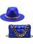 Imsı Şapka 2 Adet Kadın Fedora Şapka Seti Yumuşak Pu Zincir Kadın Omuz Kadın Gelgit Kafes Tasarımcı Için Crossbody Çantası (Yurt Dışından) 2