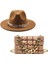 Imsı Şapka 2 Adet Kadın Fedora Şapka Seti Yumuşak Pu Zincir Kadın Omuz Kadın Gelgit Kafes Tasarımcı Için Crossbody Çantası (Yurt Dışından) 4