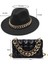 Imsı Şapka 2 Adet Kadın Fedora Şapka Seti Yumuşak Pu Zincir Kadın Omuz Kadın Gelgit Kafes Tasarımcı Için Crossbody Çantası (Yurt Dışından) 5
