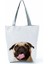 HL1505 Pug Köpek Baskılı Pug Yüksek Kapasiteli Eko den Kullanılabilir Alışveriş Kadın Çiçek Seyahat Depolama Tote Tüm Maç Özel Desen Çantası (Yurt Dışından) 1