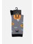 Pamuklu Halloween Temalı Gri Soket Çorap - A-49007-G 2