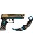 Ahşap Cs-Go Tabanca ve Karambite Vulkan Skin Kaplamalı Set 2