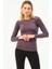 P-007900-KADIN Seamless (Dikişsiz) Yumuşak Dokulu Spor Uzun Kol T-Shirt-Füme 1