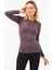 P-007900-KADIN Seamless (Dikişsiz) Yumuşak Dokulu Spor Uzun Kol T-Shirt-Füme 2