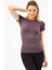 P-007899-KADIN Seamless (Dikişsiz) Yumuşak Dokulu Spor Kısa Kol T-Shirt-Füme 3