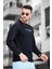 Further Enjeksiyon Baskılı Reglan Kol Slim Fit Likralı Sıfır Yaka Erkek Sweatshirt 3