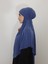 Hazır Sufle Baglamalı Pratık Peceli Büyük Esarp Khimar Indigo Renk 5