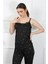 Kadın Ip Askılı Siyah Pijama Takım 4138 2