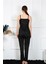 Kadın Ip Askılı Siyah Pijama Takım 4138 4