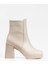 Kadın Bej Yüksek Topuklu Fermuarlı Bot 2