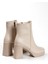 Kadın Bej Yüksek Topuklu Fermuarlı Bot 4