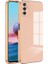 Caseart Samsung Galaxy A04S Kapak Kamera Korumalı Lazer Kesim Lüx Silikon Kılıf - Rose Gold 1