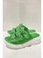Kadın Mazer Yeşil Konfor Ortopedik Taban Tokalı Terlik 2