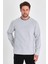 Erkek Gri Çift Bisiklet Yaka Standart Rahat Kesim Sweatshirt 2