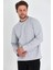 Erkek Gri Çift Bisiklet Yaka Standart Rahat Kesim Sweatshirt 5