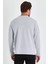 Erkek Gri Çift Bisiklet Yaka Standart Rahat Kesim Sweatshirt 8