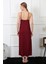 Kadın Ip Askılı Bordo Uzun Gecelik 901 4