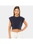 Türen Kadın Vatka Görünümlü Crop T-Shirt 2