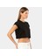 Türen Kadın Vatka Görünümlü Crop T-Shirt 2