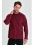 Erkek Bordo Çift Bisiklet Yaka Standart Rahat Kesim Sweatshirt 2
