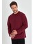 Erkek Bordo Çift Bisiklet Yaka Standart Rahat Kesim Sweatshirt 3